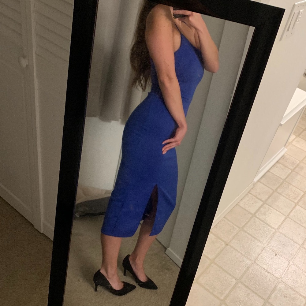 Split Hem Cocktail Midi Dress